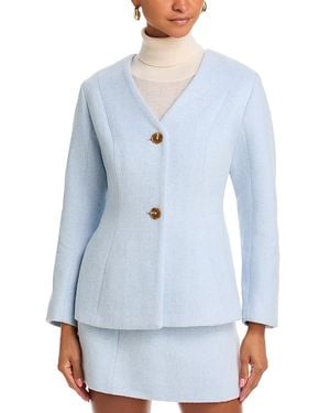 French Connection Textured Boiled Wool Jacket - Blue
