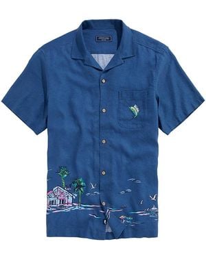 Vineyard Vines Scenic Short Sleeve Camp Shirt - Blue