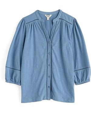 Seasalt Cornwall Borlowen V-Neck Relaxed Top - Blue