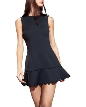 Cynthia Rowley Sleeveless Scallop Flounce Bonded Dress - Blue
