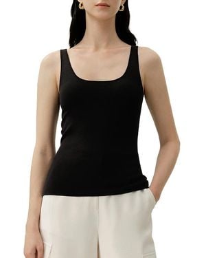 LILYSILK Milano Knit Silk Viscose Tank Top - Black