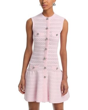 Self-Portrait Diamante Knit Mini Dress - Pink