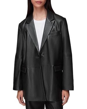 Whistles Stina Leather Blazer - Black
