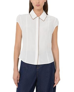 Max Mara Mstskipper Collared Button Up Blouse - White