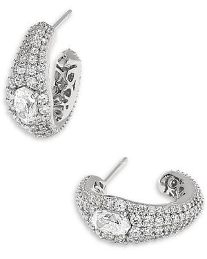Kendra Scott Bella Crystal Open Hoop Earrings - Metallic