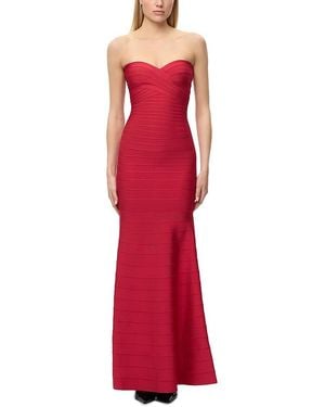 Hervé Léger The Sara Strapless Mermaid Gown - Red
