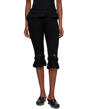 Ganni Crochet Cropped Pants - Black