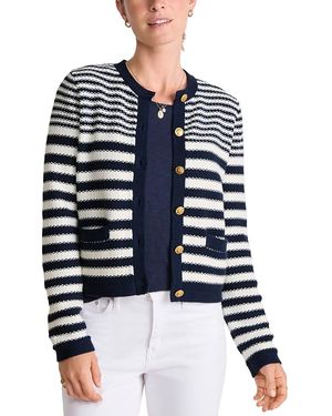 Vineyard Vines Cotton Cashmere Stripe Texture Cardigan - Blue