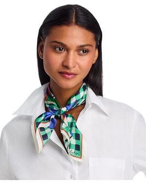 Echo Tinned Fish Silk Bandana - White