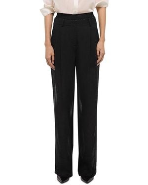 Helmut Lang Wool Blend Double Pleated Pants - Black