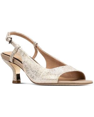 Donald J Pliner Grinn Leather Peep Toe Slingback Pumps - Natural