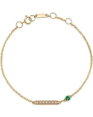 Bloomingdale's Fine Collection Emerald & Diamond Chain Link Bracelet - Metallic