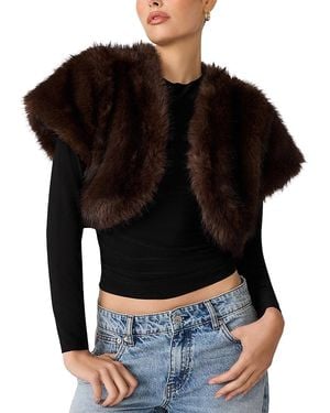 Steve Madden Jalen Faux Fur Bolero - Black