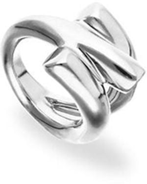 Uno De 50 Sterling Plated Ring - White