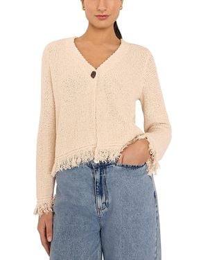 Whistles Fringe Detail Cardigan - Blue