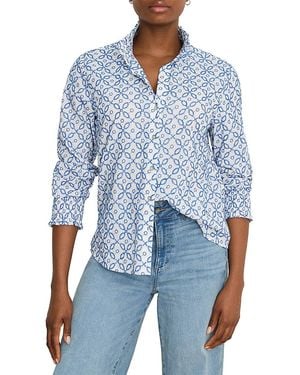 NIC+ZOE Embroidered Tile Shirt - Blue