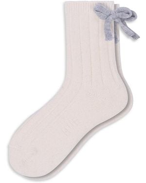Hue So Soft Bow Anklet Socks - Pink