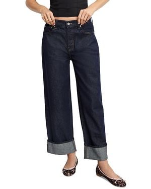 GOOD AMERICAN Good Standard Baggy Cuffed Jeans - Blue