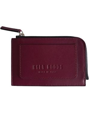 HYER GOODS Italian Leather Piccolo Zip-Around Card Wallet - Purple