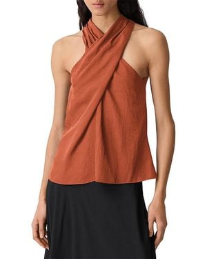 Theory Crossover Neck Sleeveless Top - Red