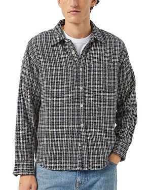 Corridor NYC Reverse Tweed Snow Check Cotton Shirt - Gray