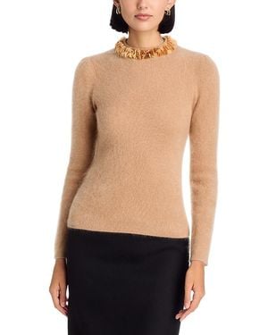 Tahari The Ling Jeweled Cashmere Sweater - Blue