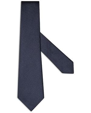 ZEGNA Jacquard Textured Silk Classic Tie - Blue