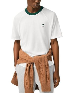 Ami Paris Ringer Embroidered Tennis T-Shirt - White