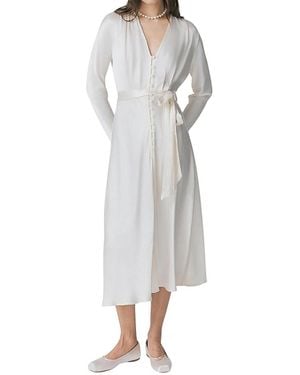 Ghost Meryl Satin Midi Dress - Gray