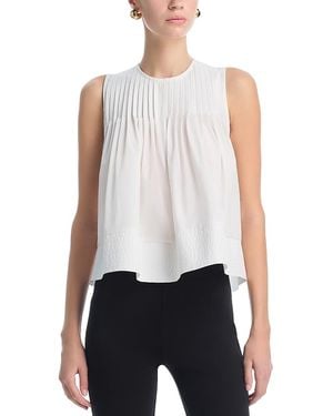 Aqua Pintuck Tank Top - White