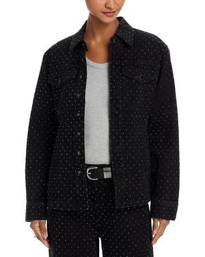Steve Madden Parc Studded Snap Front Jacket - Black