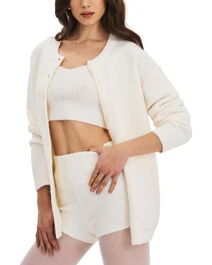 Miss Circle Orla Wool-Blend Ribbed Knit Cardigan - White