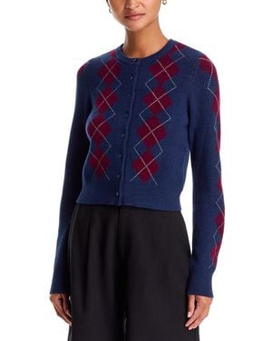 525 America 525 Windsor Argyle Cardigan Sweater - Blue