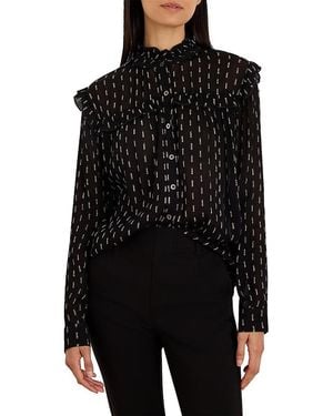 NIC+ZOE Mayfair Nights Chiffon Shirt - Black