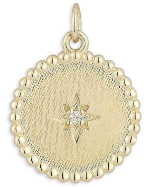 Moon & Meadow 14K Diamond Star Beaded Medallion Pendant - Metallic