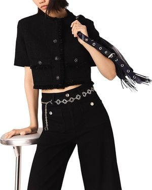 Maje Veimssa Tweed Jacket - Black