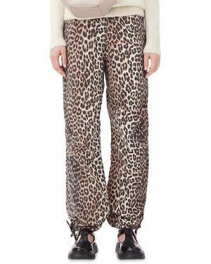 Ganni Leopard Print Drawstring Pants - Multicolor