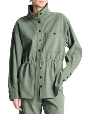 Saint Art Hattie Button Front Shirt Jacket - Green