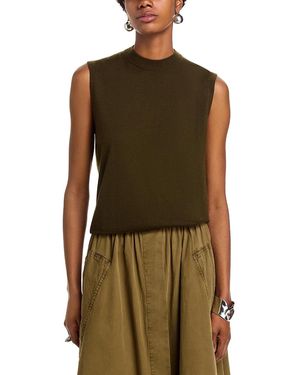 Co. Cashmere Crewneck Shell Sweater - Green