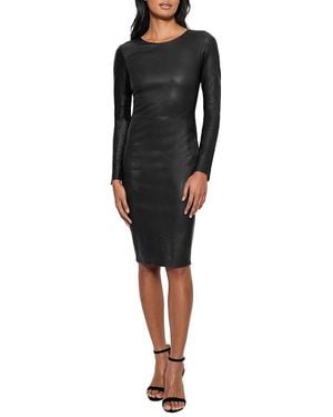 AS by DF Mrs Smith Stretch Leather Dress - Black