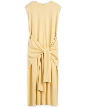 TOTEME Tie Waist Jersey Dress - Metallic