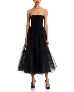 Cinq À Sept Lunelle Strapless Midi Dress - Black