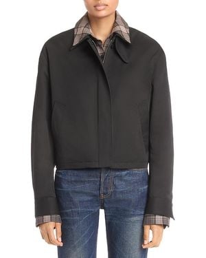 Acne Studios Check Trim Cotton Jacket - Black