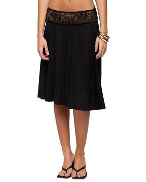 Edikted Winonah Crochet Waist Midi Skirt - Black