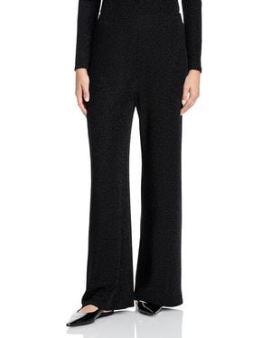 Aqua Shimmer Knit Wide Leg Pants - Black