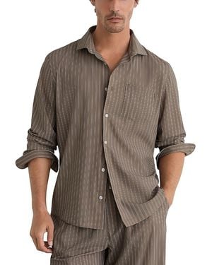 Reiss Peake Printed Stripe Shirt - Brown