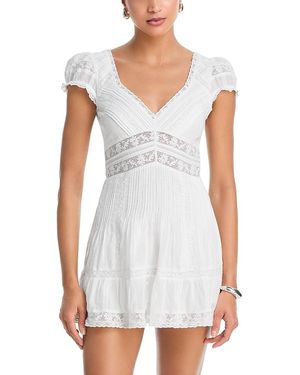 LoveShackFancy Edena Mini Dress - White