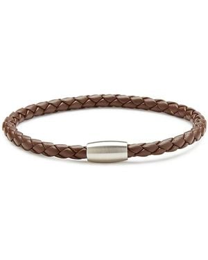 Link Up Braided Leather Cord Bracelet - Brown