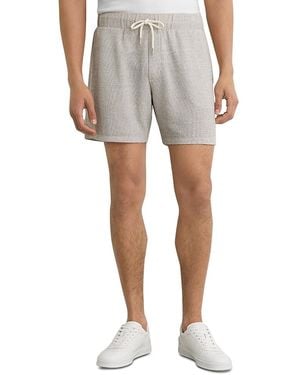 Reiss Lowden Textured Drawstring 7 Shorts - Gray