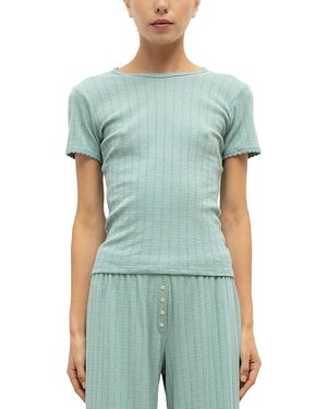 Leset Pointelle Tee - Green